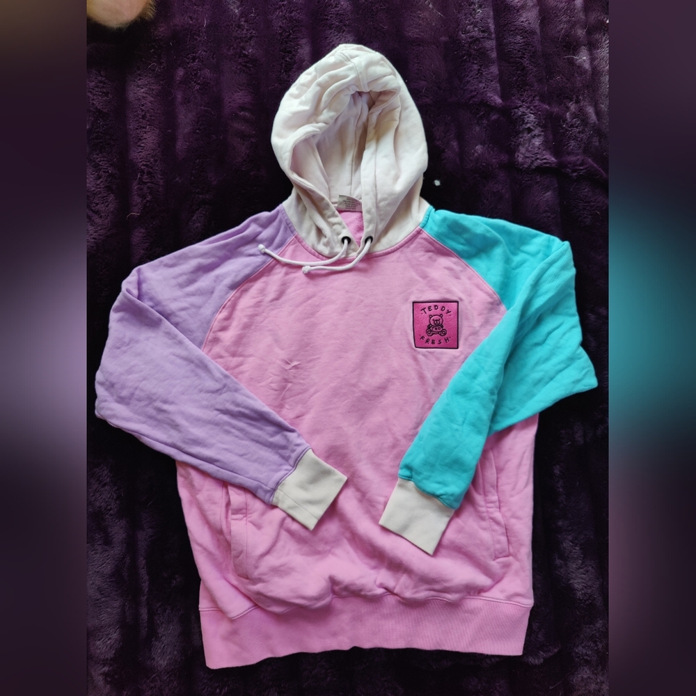 Teddy fresh color block hoodie
